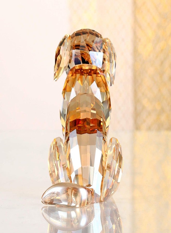 DOJOZ Crystal Labrador Dog Puppy Figurine Animals Lovely Craft Home Decor Ornaments Collectible Birthday Gifts (Gold) - Image 4